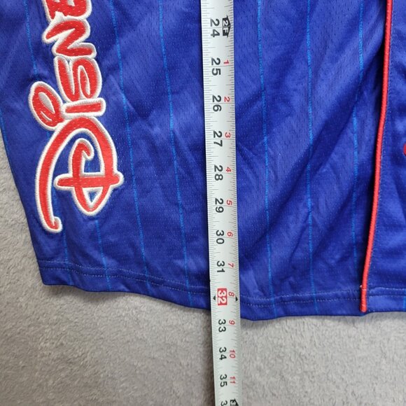 Disney Pin Trader Jersey Adult XL Blue Baseball Button Down Short Sleeve 2025 - Picture 8 of 10